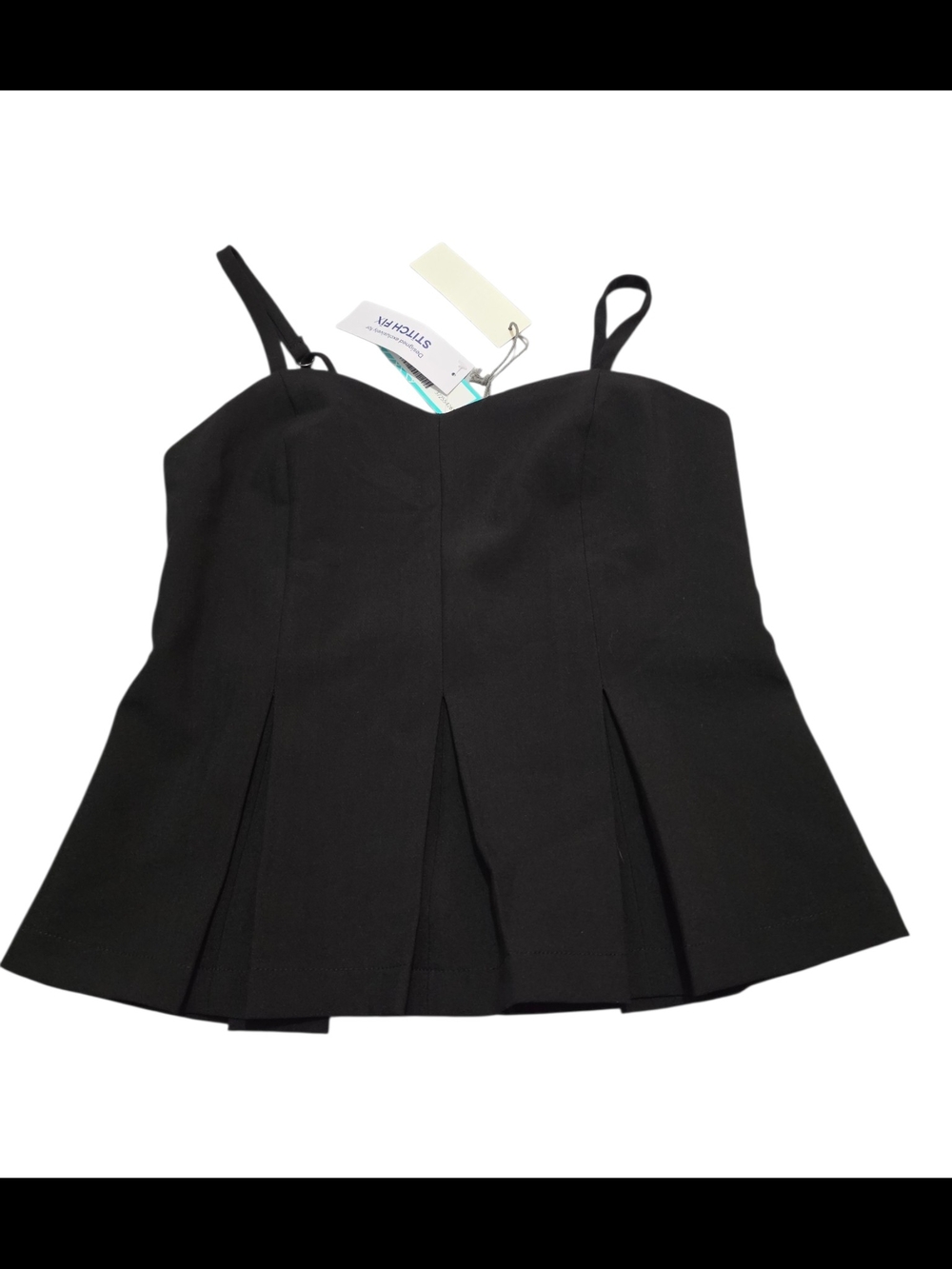 nine britton Black Smocked Bustier Tank